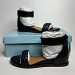 Seychelles  Skipper Braided Leather Low Wedge Sandals in Black Photo 0