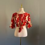 Band of Gypsies NWT Band of the Free Siren Red Floral Puff Sleeve Top | Size: M Photo 3