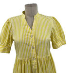 Brooks Brothers Yellow White Pinstripe Button Front Mini Dress Size 2 Photo 1