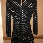 City Studios City Studio Polka Dot Foil Long sleeve Ruffle Dress Black Gold XS Photo 2