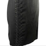 Daniel Cremieux Cremieux Black Sleeveless Sheath Dress Stretch Ponte Knit Side Lacing Career 4 Photo 3