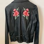 Cisono Embroidered Patch Rose Jacket Black Size M Photo 3