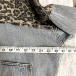 POL Off Duty Blue Light Wash Animal Print Patchwork Distressed Denim Jacket 2XL Photo 6