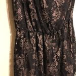 Bisou Bisou  blk w/shimmer gold cold arm blouse LG Photo 4