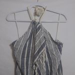 Aerie  Blue Striped Halter Midi Backless Sun Dress Beach Nautical Size M Photo 1
