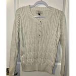 Sonoma  Vintage pullover SWEATER Cable Knit buttons Ivory Cream Size XLarge Photo 0
