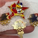 Vintage Olympic Mascots Pins Set 1980s Moscow Olympic Games Sam Eagle 1984 Red Photo 7