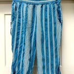 KAVU  cropped blue striped lounge pants Size Small Photo 0