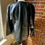 Kanar Black Leather Single Button Blazer Suit Style Vintage 80s Jacket Clubbing Size undefined Photo 2