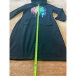 MAGICMK Women Long Sleeve Print Lips Slim Fitted Knee Length Sweatshirt with Poc Black Size M Photo 6