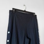 Soft Surroundings NWT  Linen Blend Pants Women’s Wide Leg Black Buttons SZ PL Photo 3