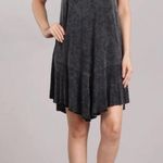 Chatoyant Womens Mineral Wash Mini Dress Sz M Black Gray Stretchy Grunge Drapey Photo 1