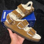 Birkenstock  Milano chestnut suede fur winter sandals shoes new  Photo 0
