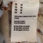 American Eagle White Floral Puff Sleeve Tie Neck Smocked Peasant Top M Boho Photo 4