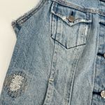 Duck head Jeans Co Denim Vest 100% Cotton Distressed Blue Women’s S Button Up Photo 8