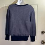 J.Crew black label blue crush velvet beads silver Tinsel fringe pullover top s Photo 1