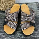 Corso Como  Black & Brown Wynnter Snake Print Wedge Platform Strappy Sandals 6.5 Photo 2