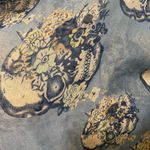 Olsenboye Womens Infinity Scarf Blue Skull Skulls Print 33x48 One Small Hole Photo 1