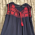 Love Squared  Navy Blue Dress with Pink Embroidery Photo 4