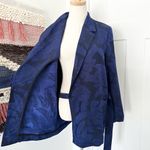 J.Crew Collection Tie Detail Floral Jacquard Blazer Navy Blue Sz S NWT Photo 7