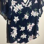 Sienna Sky Navy Floral Cold Shoulder Top | Medium Photo 1