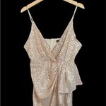 Gold Sequin Ruched Bodycon Mini Dress Size L Photo 1