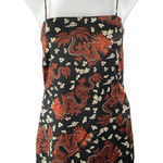 ZARA Black Silk Satin Dragon Sleeveless Cami Camisole Tank Mini Slip Dress Sz XS Photo 0