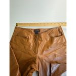 Guess  Genuine‎ Leather Pants Women's Size 2 Brown Flare Leg Design raw hem Photo 4