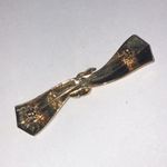 Angel Brand Elegant Black and Gold Tone Retro Boho Bow Brooch Photo 4