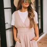 These Three Boutique Mauve Linen Pocket Romper Photo 0