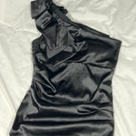 B. Smart  Women’s Black One Shoulder Ruffle Cocktail Dress With Side Ruching 9/10 Photo 0