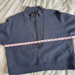 Intermix Bobby Cotton Half-Zip Sweatshirt Blue Photo 6