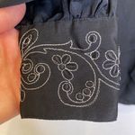 Vintage Women’s Black High Neckline Blouse Collar & Cuff Embroidered EUC Sz 10 Photo 1