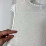 Alfani Vintage women’s cream knit tie neck sleeveless soft sweater vest top XL Photo 3