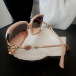 Blush Pink Cut Out Fashion Sunglasses with Accent Arms NWT Photo 2