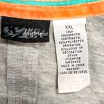 Daytrip Womens XXL Aqua Gray Studded Bling Shirt Tunic Top Hi Low Split Back Photo 2