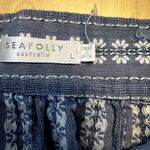 Seafolly Anthropologie Dobby Stripe Jumpsuit Criss Cross Back Chambray Paisley L Photo 3