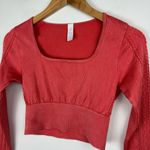 Aerie Offline Big Chill Seamless Long Sleeve T-Shirt Crop Top Sz Small Coral Photo 3
