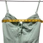 ZARA  Sage-Green Corset Mini Dress – Lace-Up Bust, Spaghetti Straps, Size M Photo 3