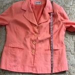 Bagatelle Coral Linen Blend Blazer Womens M, Button Front Lightweight Jacket Orange Size L Photo 7