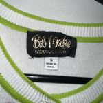 Bob Mackie  White Sweater with Green Trim size small Photo 2