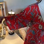 Anthropologie Veronica M. Fire, orange floral printed V-neck wide sleeve wrap mini dress S Photo 2