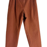 Rachel Comey  Rust Brown Belted Pleated Straight Leg High Rise Pants Size 00 Photo 0