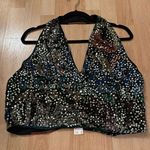 Anthropologie NWT Verb Sequin Halter Top XL Photo 0