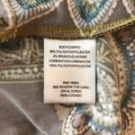 Robbie Bee Signature Dress Paisley Print Mini Sleeveless Tie Neck Yellow L NWT Photo 3