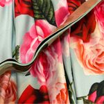 FLORAL DRESS small belted zip back blue circle skirt stretchy pockets. Photo 7