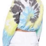 BDG Urban Outfitters Tye Dye Cropped Sweatshirt Crew Neck Blue Yellow NEW NWT Photo 2