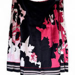 Elie Tahari  Black Pink Floral Silk Mini Skirt Womens 6 Classic Preppy Luxury Photo 0