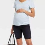 Ingrid & Isabel Maternity Black Bermuda Stretch Jean Shorts 9" Inseam Sz 12 Photo 1