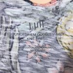 J.Jill  Women’s Summer Fruit Leaf Print Flounced Hem Double V-Neck Knit Dress Photo 6